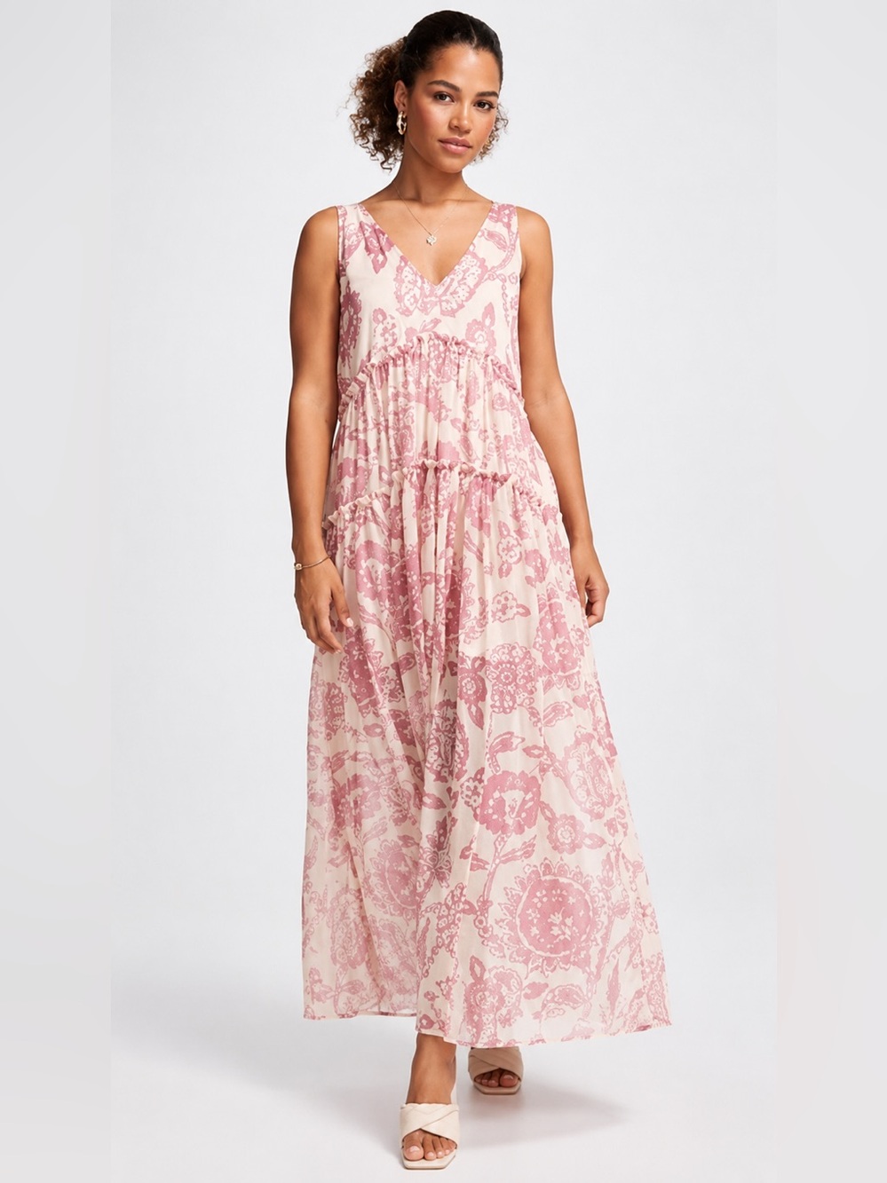 💗Free People Julianna Maxi Dress Size Small Boho Tiered Floral Maxi Dress 💗